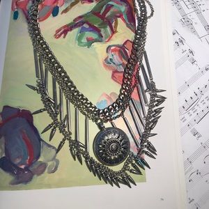 Silver Tribal Statement necklace